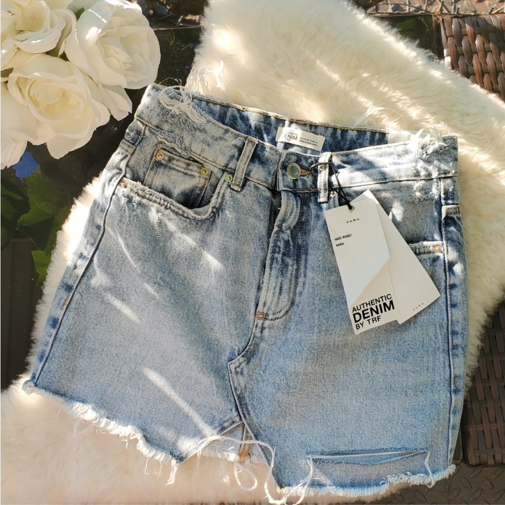 Zara nwt denim asymmetrical skirt mini